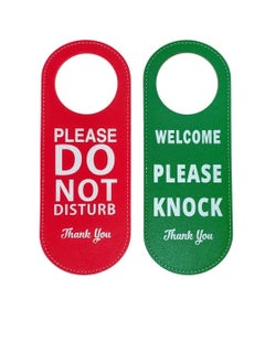 Buy 2 Pack Do Not Disturb Door Hanger Sign,PU Leather Double Sided Welcome Please Knock Sign,Please Do Not Disturb Sign for Office Home Clinic Dorm Hotel Online Class and Meeting Session in Saudi Arabia