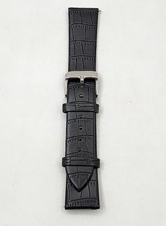 Buy All Watches 20mm Natural Leather Strap With Metal Buckle - Black in Egypt