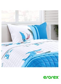 Buy Kids Reversible 3Pcs Compressed Comforter Set, Soft Breathable Bedding Set For Boys And Girls Single Size 150 X 200Cm Modern Trendy Print Design With Square Box and Wrapping Edge Stitch Multi Color in Saudi Arabia