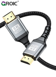 Buy 8K 4K HDMI Cables 3.3FT, High Speed Braided HDMI to HDMI 2.1 Cord Supports 8K@60Hz,4K@120Hz 144Hz 48Gbps Compatible with TV/PS5/HDTV/Blu-ray in Saudi Arabia