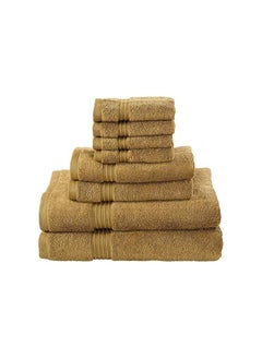 اشتري BLISS CASA 8 PIECE HIGHLY ABSORBENT 600 GSM HOTEL QUALITY TOWEL SET BEIGE في الامارات