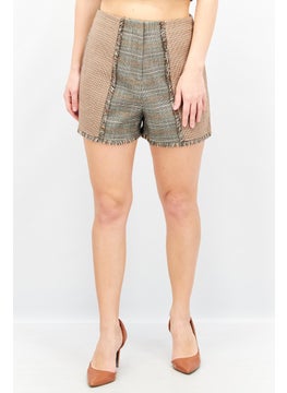 Buy Women Plaid Basic Short, Grey Combo in UAE