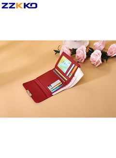 Buy New Short Fashion Wallet, Foldable PU Buckle Coin Purse with Large Capacity, Multiple Card Slots, High-Quality Card Holder in Saudi Arabia
