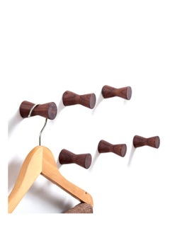 Buy Nordic Creativity Wall Hooks, 6 Pcs Black Walnut Hook Decorative Hooks, Wall Mounted Modern Hook, Minimalist Hooks for Hanging Hat, Scarf Hooks, for Hanging Jackets,Hats,Scarf,Bag,Towel in UAE