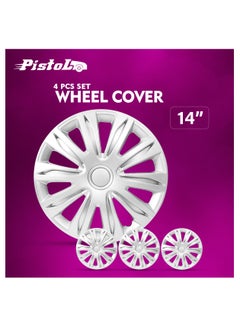 Buy 14 Inch Automotive Hub Wheel Cap with Universal  Wheel Hubcaps Set of 4 Pcs  Snap-On Rings Wheel Cover - Pistol WJ-5083-A-14 in Saudi Arabia