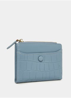 Buy Croc Textured Card Holder with Zip Pocket in Saudi Arabia