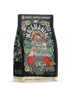 Buy Bones Coffee Company Macamaniac Flavored Whole Coffee Beans Macadamia and Coconut Flavor | 12 oz Flavored Coffee Gifts Low Acid Medium Roast Flavored Coffee Beverages (Whole Bean) in UAE