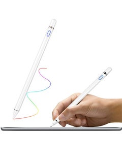 اشتري Stylus Pen for Touch Screens, Compatible with ios Android iPad iPhone, Active Capacitive Digital Pen for Apple，White في السعودية