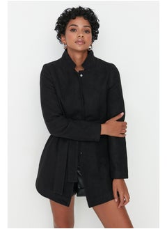 Buy Black Belted Woolen Cachet Coat TWOAW21KB0032 in Egypt