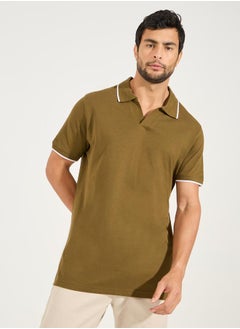 Buy Tipping Detail Regular Fit Pique Polo in Saudi Arabia