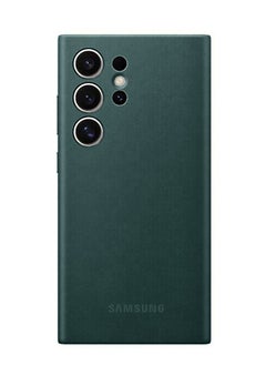 Buy Samsung Galaxy S24 Ultra 2024 Vegan Leather Case Nature Friendly Case – Dark Green in Saudi Arabia