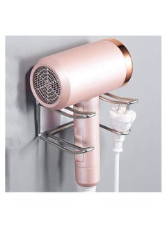 Buy 1 Hair Dryer Holder Wall Mount No Drilling Hair Dryer Holder Stainless Steel Hair Styling Tool Storage Box Self Adhesive Hair Dryer Holder Fits Most Hair Dryers Silver in UAE