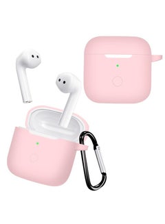 Buy Silicone Earphone Case for Xiaomi Redmi Buds 3 with Carabiner /Pink in Saudi Arabia