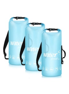 Buy Waterproof Dry Bag, 3PCS 5L Roll Top Transparent Dry Storage Bag Backpack, Lightweight Dry Pack, Storage Man Women Beach Swimming Bag for Travel Boating Kayaking Camping Beach Fishing Surfing in Saudi Arabia