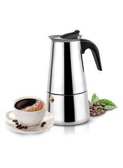 Buy Espresso Maker, Premium Stainless Steel 2-Cup Espresso Maker, Enjoy Perfectly Brewed Coffee in Minutes, (Silver) in Egypt