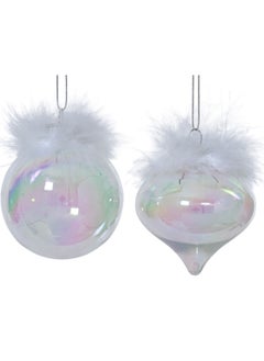 اشتري Kaemingk Bauble Polystyrene Transparent Fur Trans Iris 8Cm, Assorted 1 Piece في الامارات