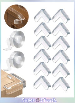 Buy 12 Pack Corner Protector for Baby, Corner Guards with 2 Pack Clear Edge Protector Strips for Sharp Furniture & Table Edges in Saudi Arabia