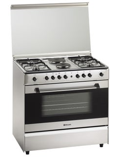 Buy WellGas Gas Oven, 90 * 60Cm, 4 Gas Burners + 2 Electric Burners,116L Portuguese, Safty, Steel - GCW94SS in Saudi Arabia