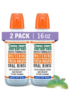 Buy TheraBreath Whitening Mouthwash, Dazzling Mint, Dentist Formulated, 16 Fl Oz (2-Pack) in UAE