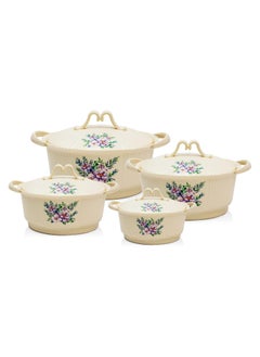 اشتري Casserole Sephora Set Of 4 Pcs 0.6L, 1.0L, 2.0L, 3.0L Stainless Steel Insulated Hotpot Food Warmer في الامارات