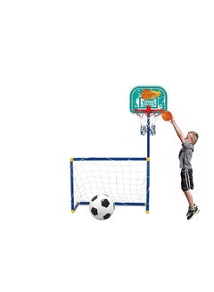 اشتري 2 in 1 Kids Basketball Stand and Football Door Toy Set في الامارات