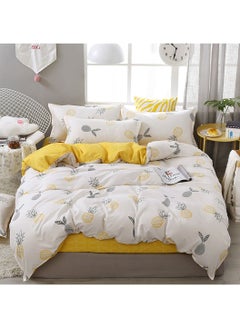 Buy 4-Piece Fashion Pineapple Design Duvet Cover Set Cottonl 200x230cm in Saudi Arabia