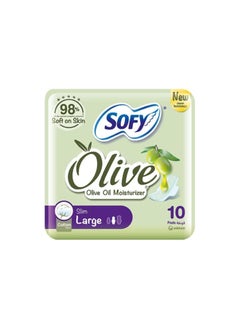 Buy Pure, refreshing, soft feminine pads with olive oil, 10 pieces in Saudi Arabia