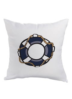 Buy Decorative Square Shaped Throw Pillow Polyester White 40 x 40centimeter in Egypt