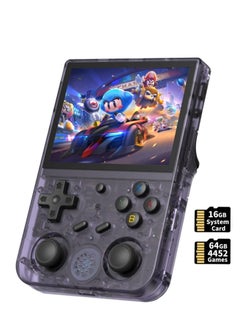 Buy RG353V Retro Handheld Game with Dual OS Android 11 and Linux, RG353V with 64G TF Card Pre-Installed 4452 Games Supports 5G WiFi 4.2 Bluetooth (Transparent Purple) in Saudi Arabia