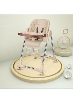 Buy Foldable Baby High Chair 4 in 1 with Wheels, converts to Infant Floor Seat, Toddler Booster Chair, Kids Table in UAE
