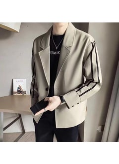 Buy 2022 Mens Slim Fit Blazer Autumn Casual Black in UAE