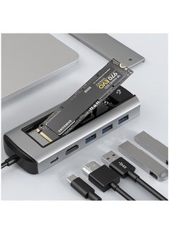 Buy (6 in 1) USB-C Hub, 4K USB C Hub Multiport Adapter for Laptop and MacBook, USB C to USB3.1 PD3.0 HDMI SD/TF Card Reader Dongle Fit for iPhone15 and Type C Devices in UAE