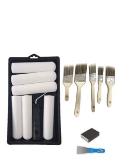 اشتري Paint Roller Kit, Paint Brushes and 6 Inch Foam Small Paint Roller kit for Professional or Home Owners with All Paints and Stains for Professional Painting Results في السعودية