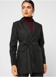 Buy Longline Blazer With Waist Tie in Saudi Arabia