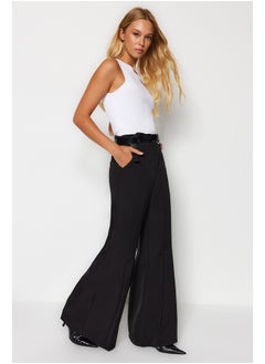 Buy Black Palazzo/Extra Wide Leg Woven Wide Leg Trousers TWOAW24PL00093 in Egypt