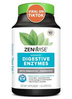 Buy Zenwise Digestive Enzymes - Probiotic Multi Enzymes with Probiotics and Prebiotics for Digestive Health + Bloating Relief for Women and Men, Bromelain and More for Gut Health and Digestion - 60 Count in UAE