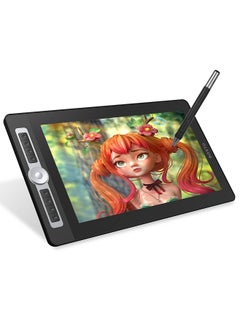 اشتري 16HD Pro Portable 15.6 Inch H-IPS LCD Graphics Drawing Tablet Display Digital Art Drawing Pad 8192 Pressure Level Passive Technology Customizable Shortcuts Keys Dial Controller في الامارات