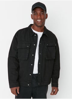 اشتري Black Men's Big Pocket Trucker Jacket في مصر