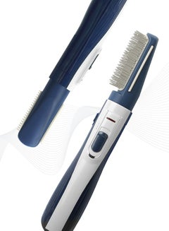 اشتري Uliova Hair Straightening Comb Lightweight Quick Heating Air Hair Dryer Uniform Heating Comb Travel Friendly Hair Straighter Blue White في السعودية