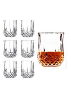 Buy Dimond Cut Crystal Clear Glass - 210 Ml, 4 Pieces in UAE