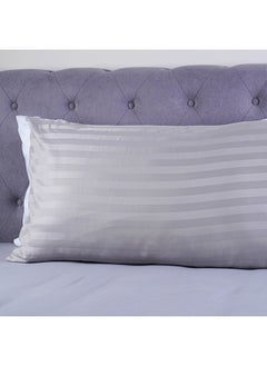 Buy Tiffany 2-Piece Pillow Case Set 50x90cm-Silver Grey in UAE