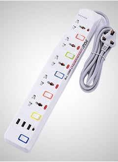 Buy Tycom Power Strip Surge Protector with USB- Extension Cord Flat Plug with Widely 5 AC Outlet and 3 USB, Small Desktop Station with 6 ft Power Cord, Compact Socket in UAE