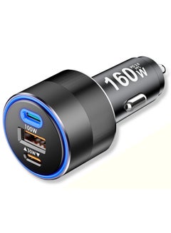 Buy 160W USB C Car Charger Fast Charging Cigarette Lighter PD3.0 100W PPS 45W QC5 30W Type C Car Charger for Compatible with iPhone 15/14/13/12, Samsung S24/S23/S22, iPad, MacBook, Windows Laptops & More in UAE