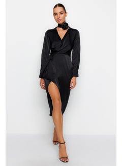 اشتري Evening Dress In Black Wrapped Satin Evening Dress TPRAW24EL00111 في مصر