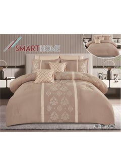 Buy Nephrin bedding set, luxurious embroidered microfiber quilt, with high quality, suitable for all seasons, consisting of 8 pieces in Saudi Arabia