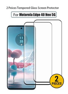 Buy 2 PCS Screen Protector for Motorola Edge 40 Neo 5G Tempered Glass Film with Easy Installation Tool, Ultra-clear, Shatterproof Anti-Scratch Film Screen Protector in Saudi Arabia