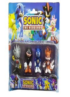 اشتري Sonic Hedgehog Cat Character Collectible Toy Figures Cake Topper, 5cm, 4 Pieces في مصر