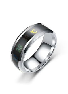 اشتري Stainless Steel Smart Ring,Intelligent Temperature Sensing Ring,Titanium Steel Waterproof Temperature Ring,Multifunctional Waterproof Intelligent Ring,Fashion Ring Suitable for Men and Women في السعودية