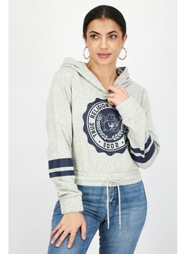 اشتري Women Collegiate Crest Hooded Sweatshirt, Heather Grey في السعودية