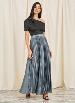 اشتري Satin Pleated High Rise A-Line Maxi Skirt في السعودية